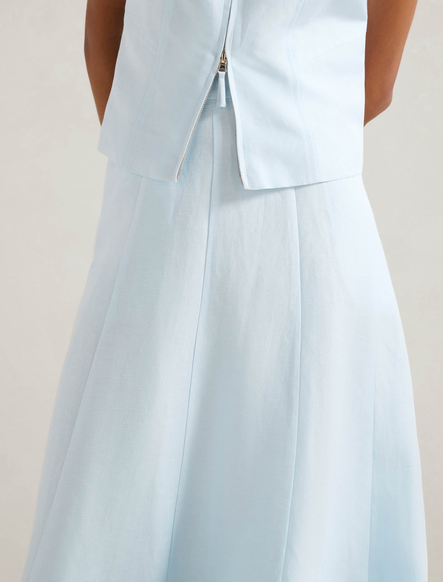 Georgina Petite Godet Skirt Ice Water Co-ord