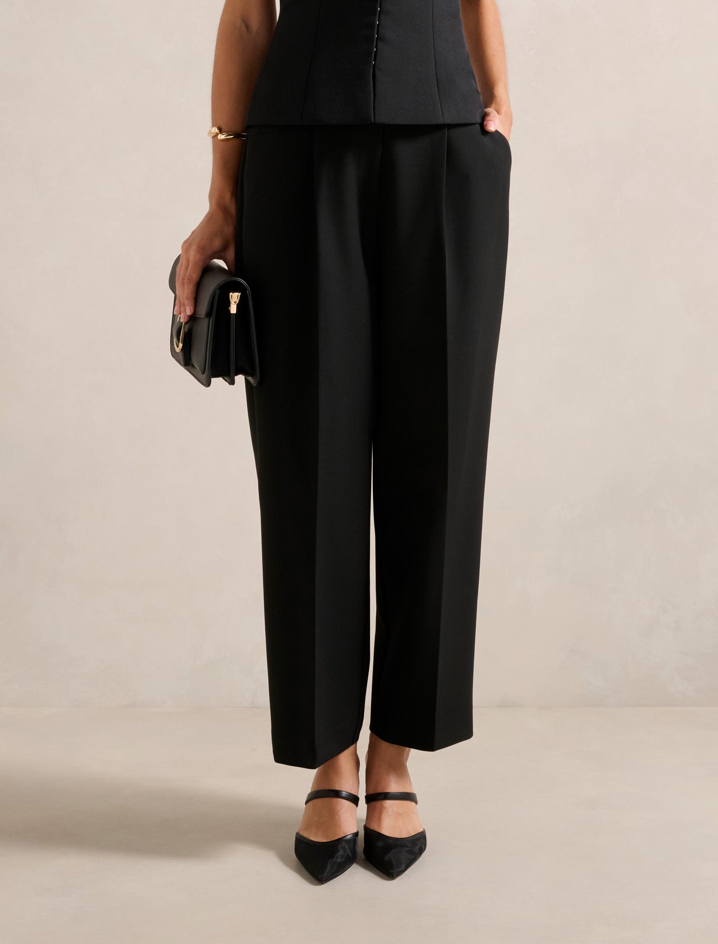 Felicity Barrel Leg Pants Black