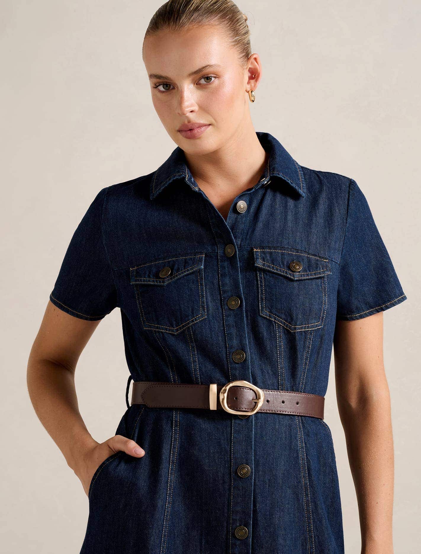 Lucy Denim Dress Dark Wash