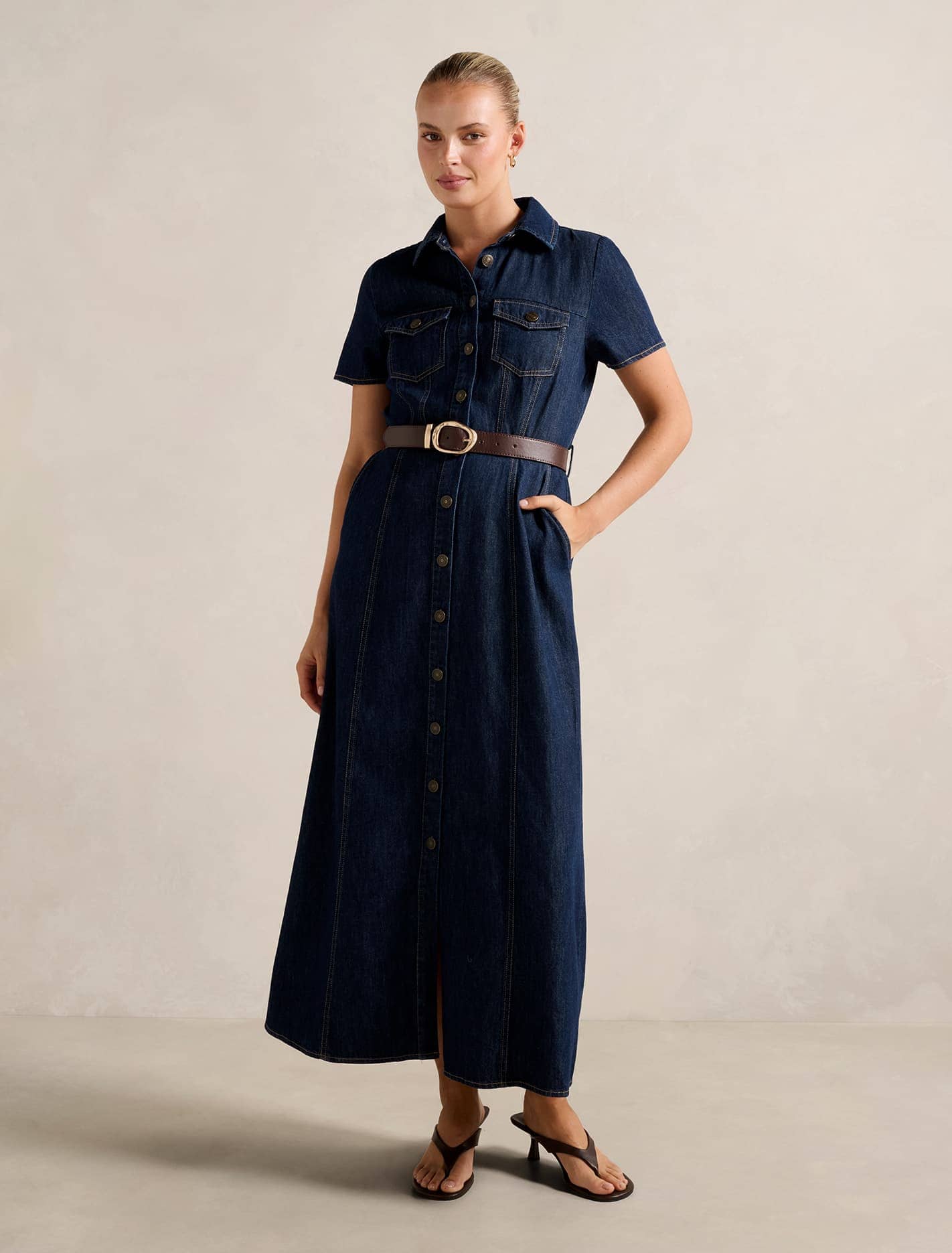 Lucy Denim Dress Dark Wash