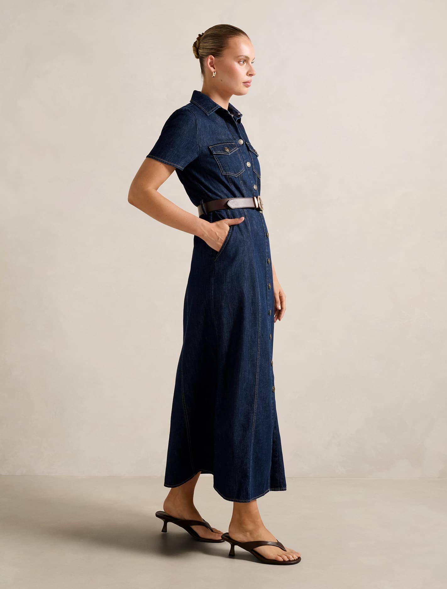 Lucy Denim Dress Dark Wash