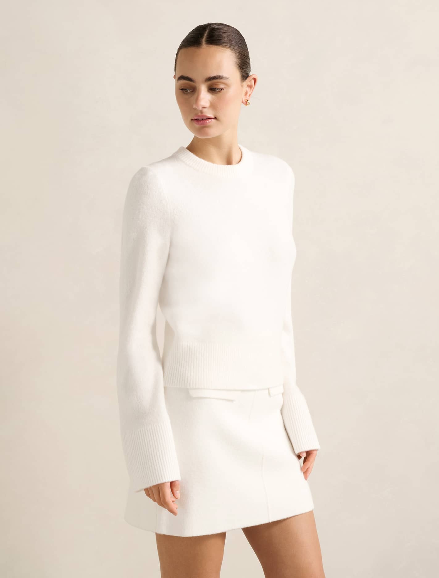 Natalie Knit Sweater Co-Ord Porcelain