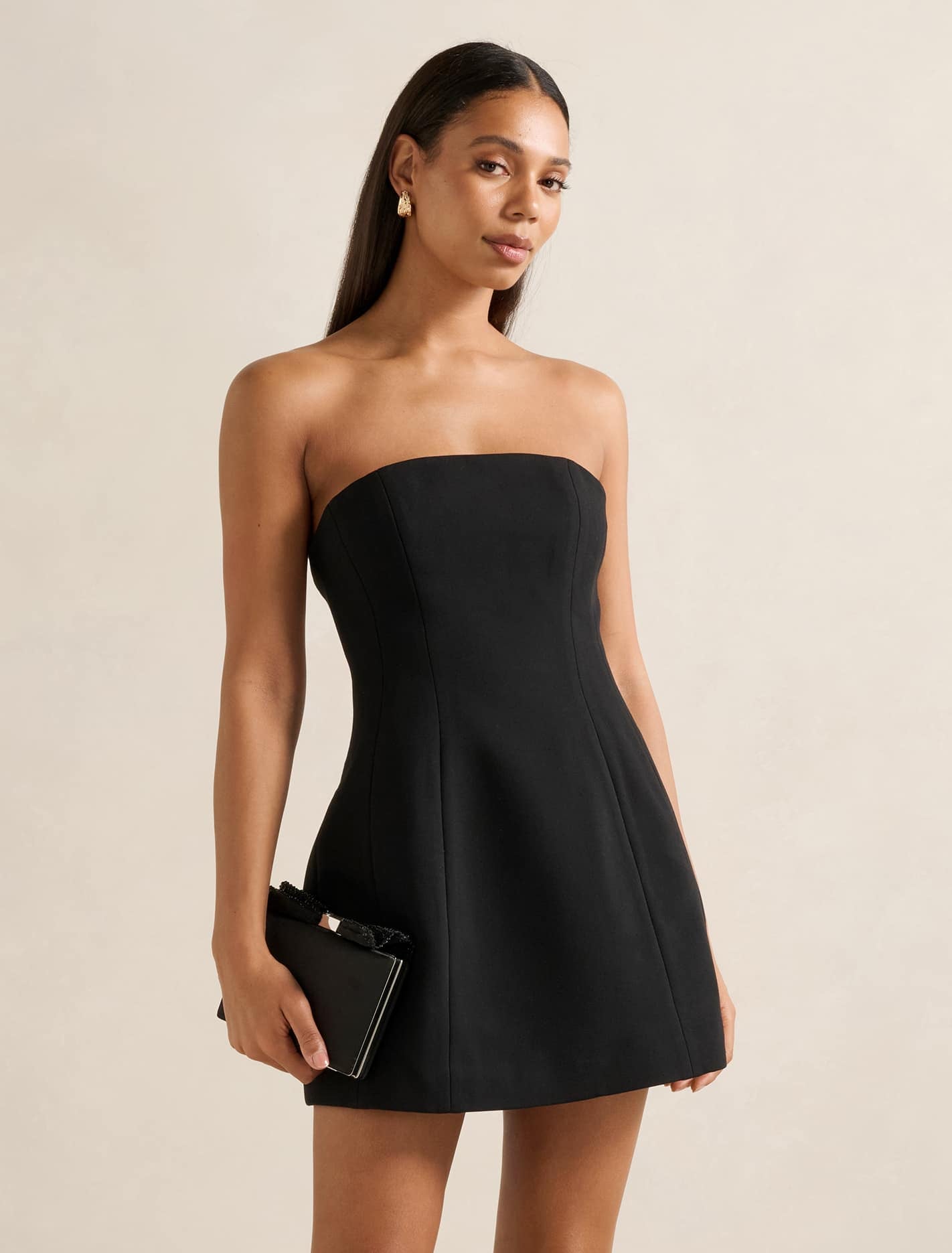 Tahlie Strapless Mini Dress Black