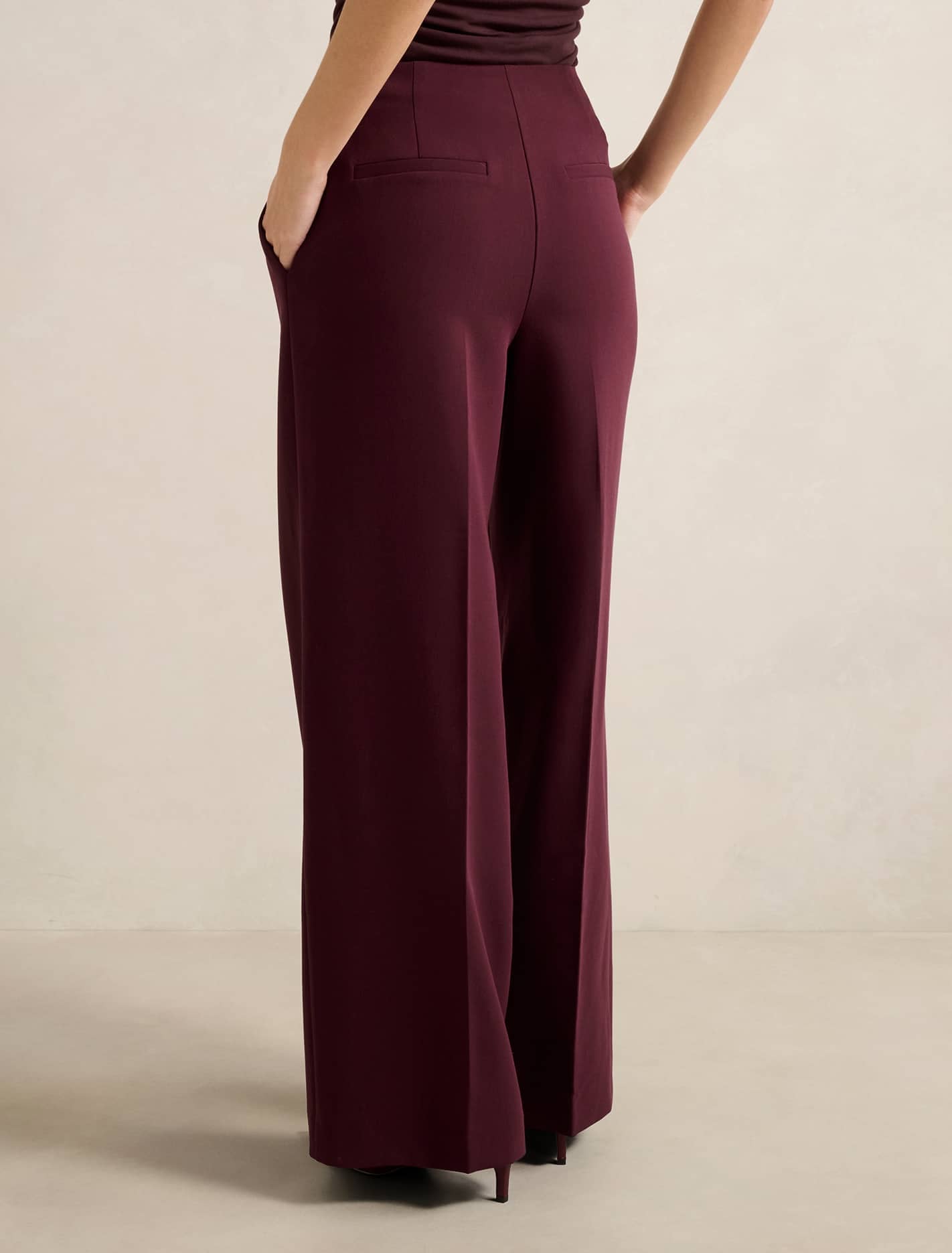 Lee Wide Leg Pant Cherry Lacquer Suit
