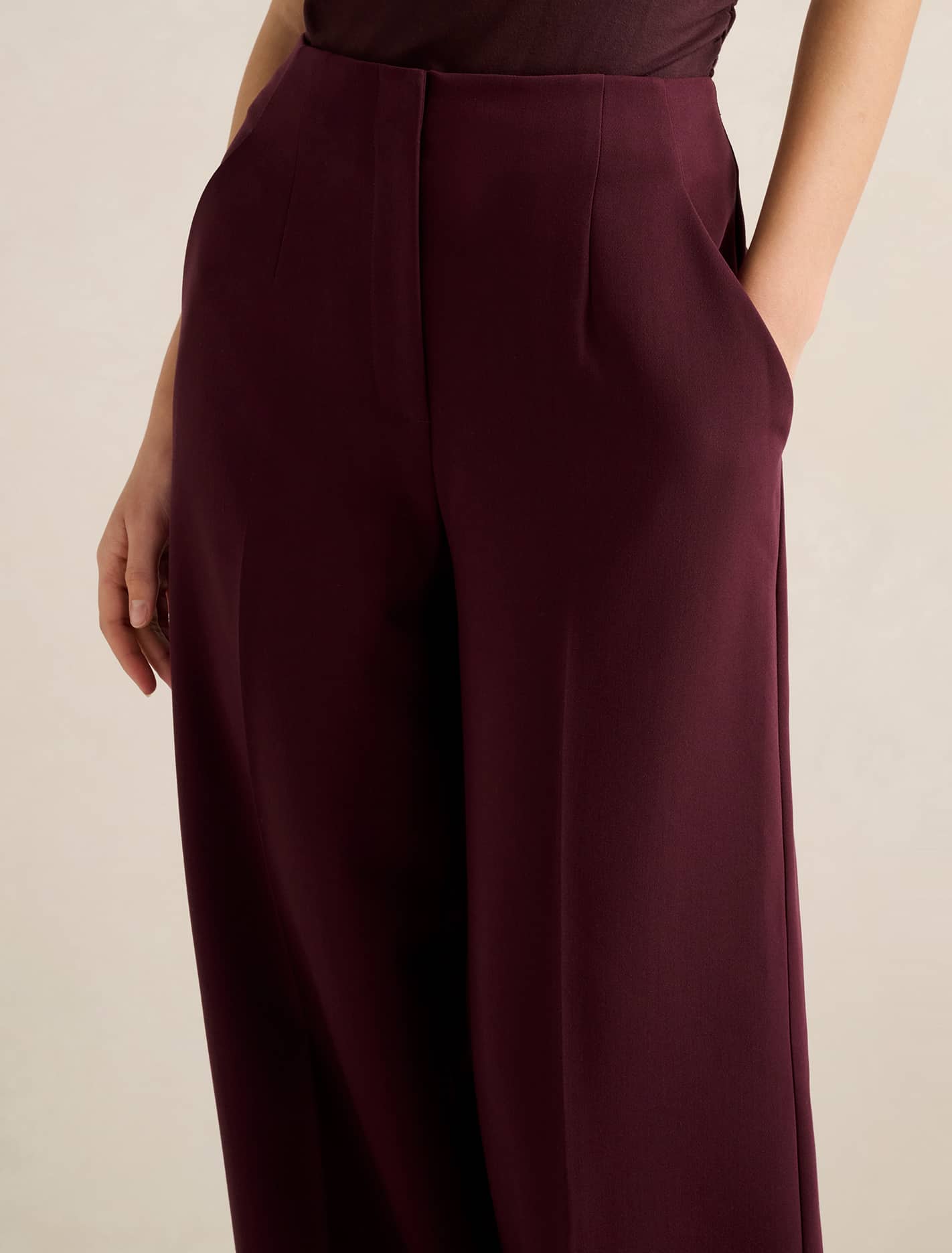 Lee Wide Leg Pant Cherry Lacquer Suit