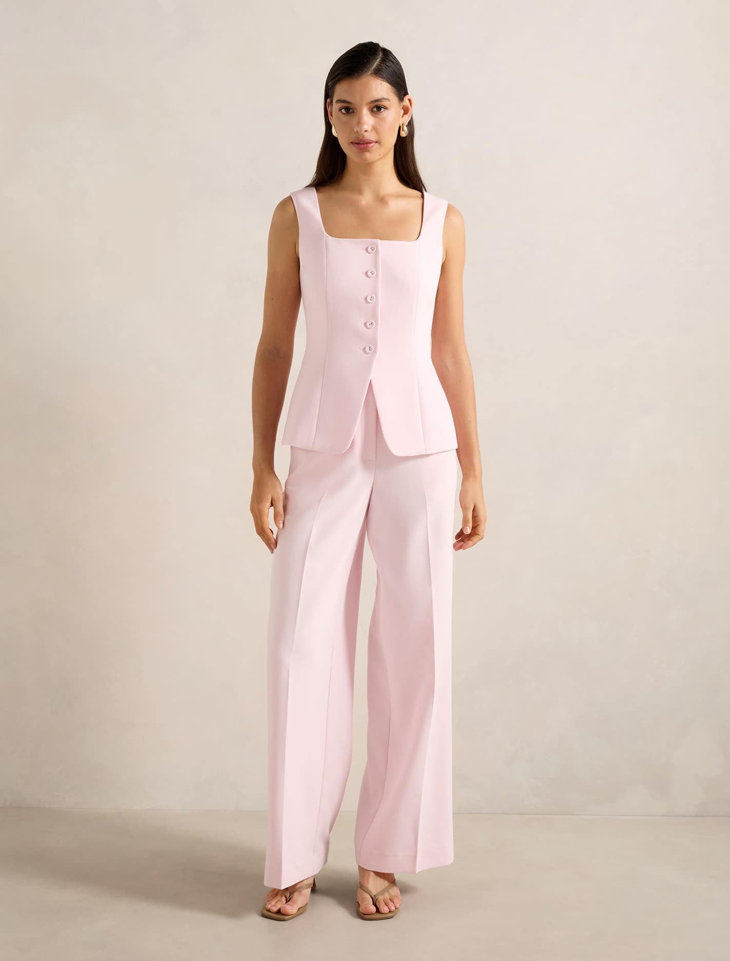 Lee Wide Leg Pants Cherry Blossom Suit