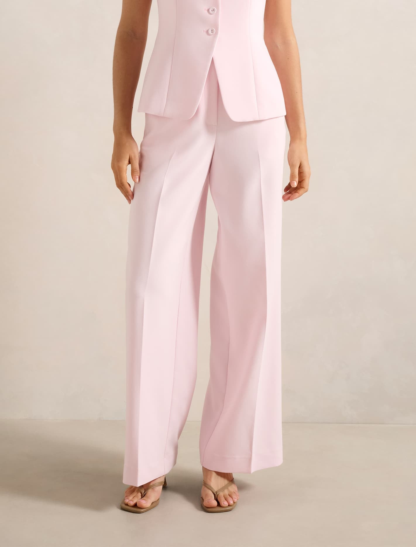 Lee Wide Leg Pants Cherry Blossom Suit