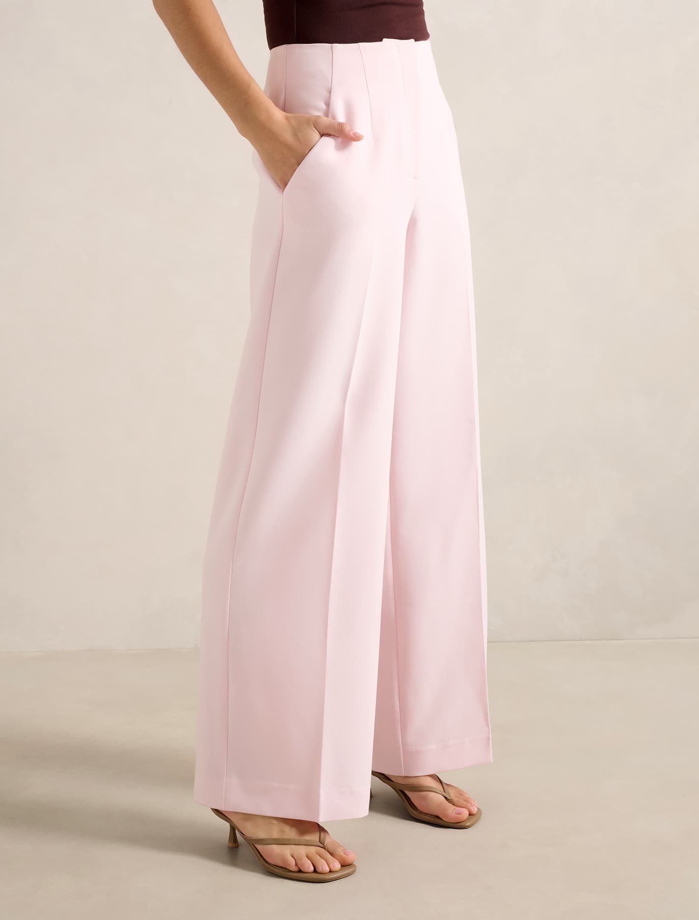 Lee Wide Leg Pants Cherry Blossom Suit