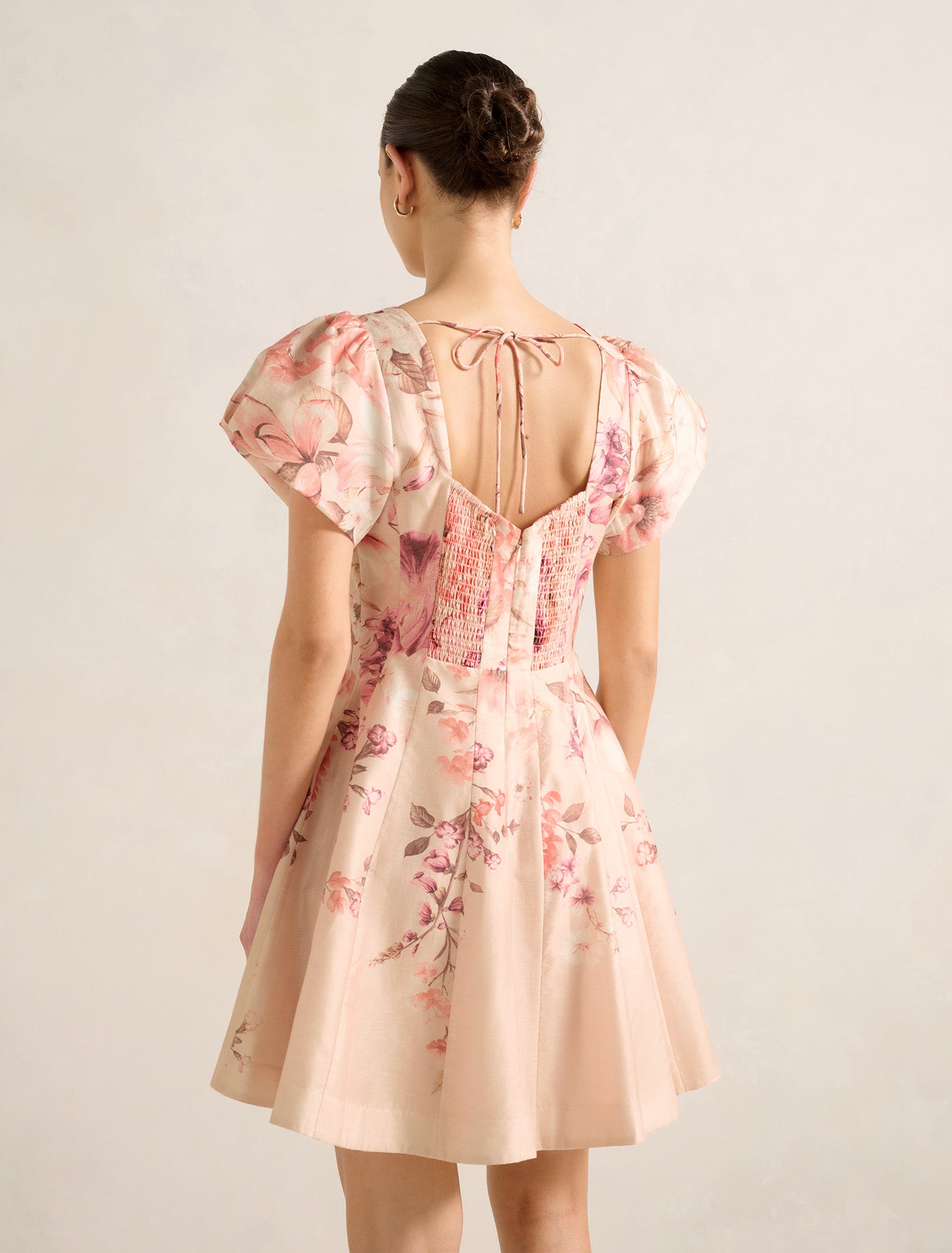 Camden Puff Sleeve Mini Pink Mila Floral