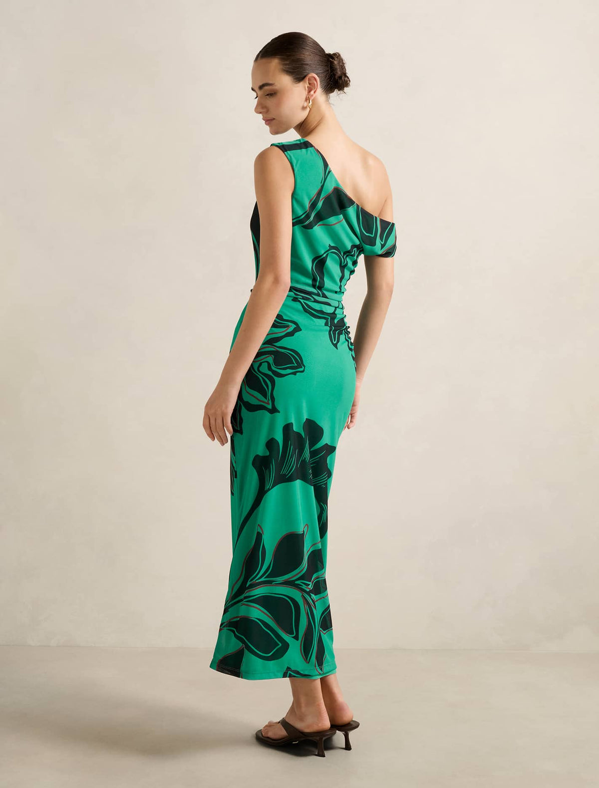 Gisella Tipped Mesh Midi Dress Mora Stencil