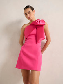 Holly Asym Bow Mini Fuchsia