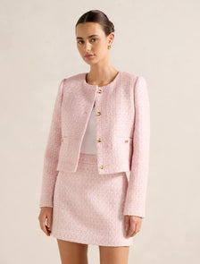 Lisa Boucle Jacket Pink Boucle Suit