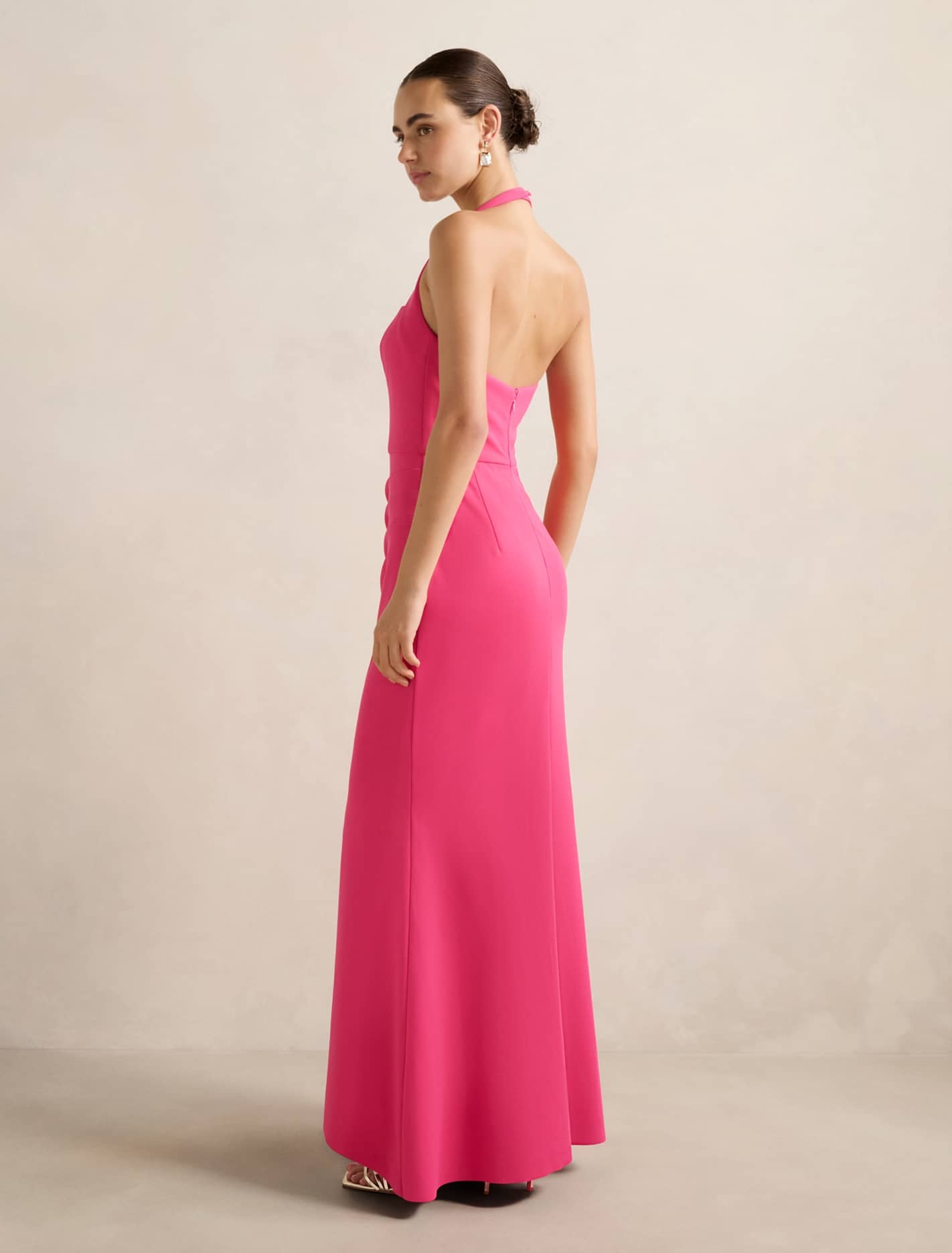 Willow Halter Wrap Maxi Fuchsia