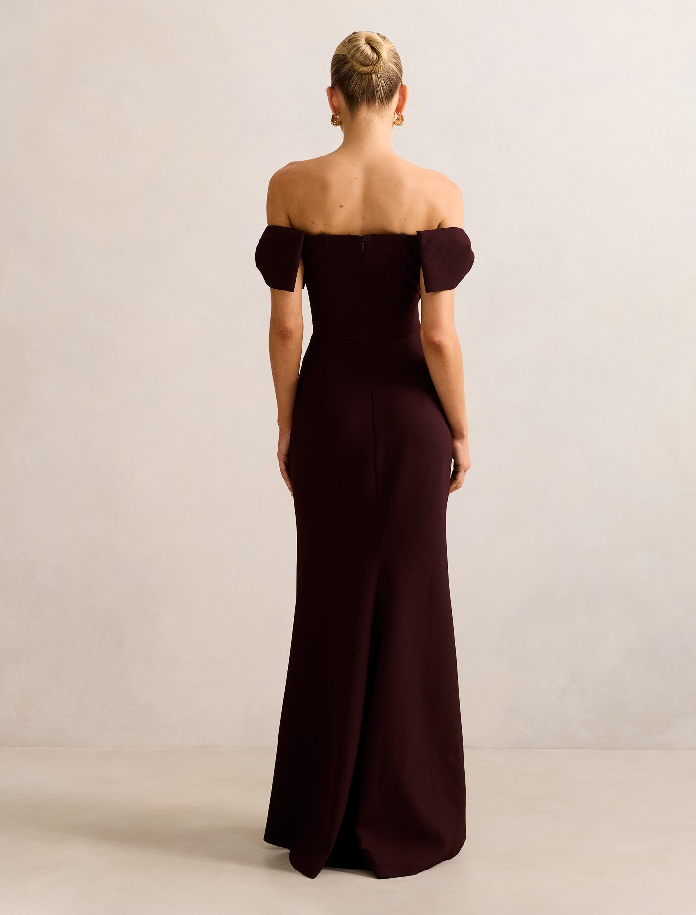 Kalee Bow Wrap Skirt Dress Deep Plum