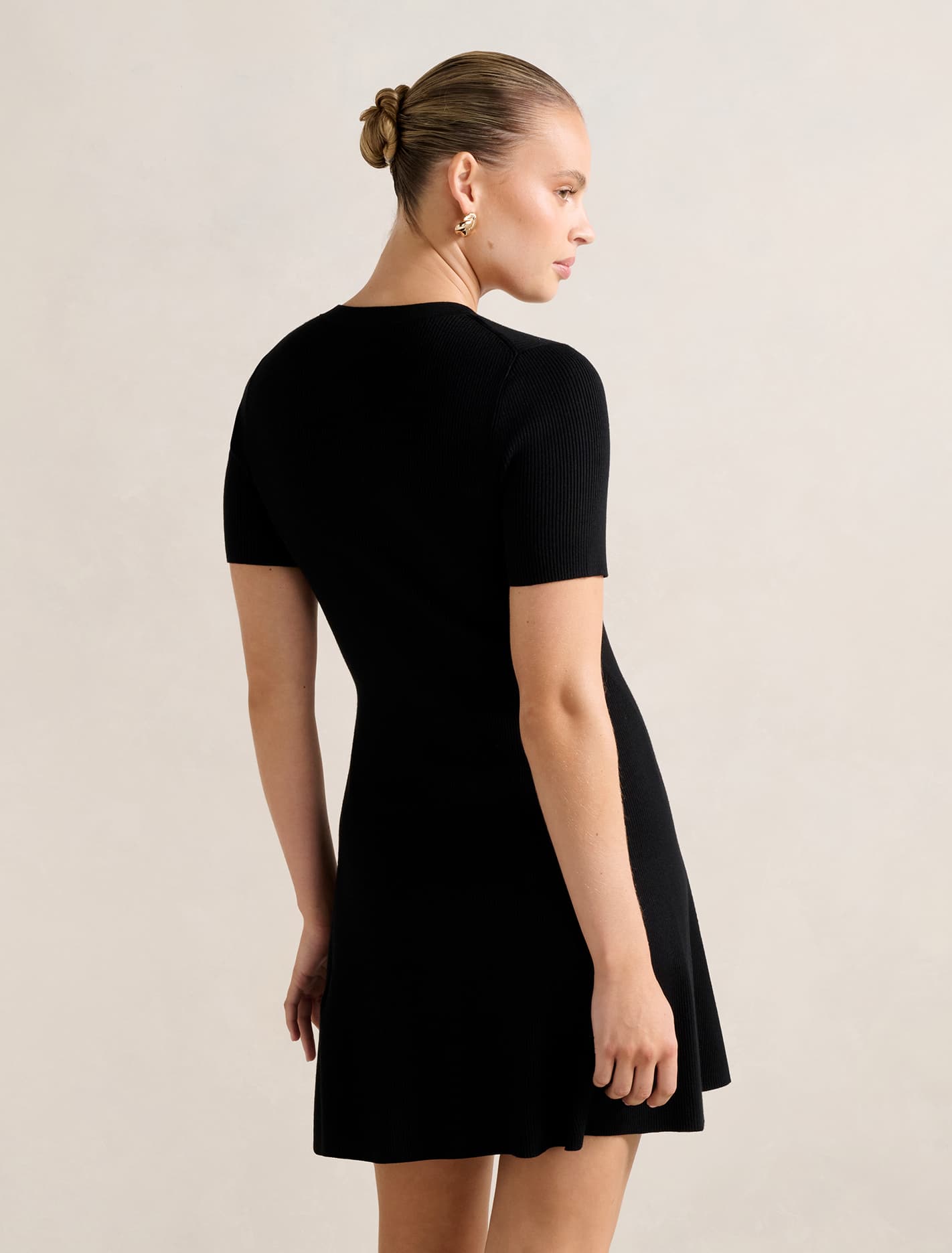 Mallory Knitted Mini Dress Black