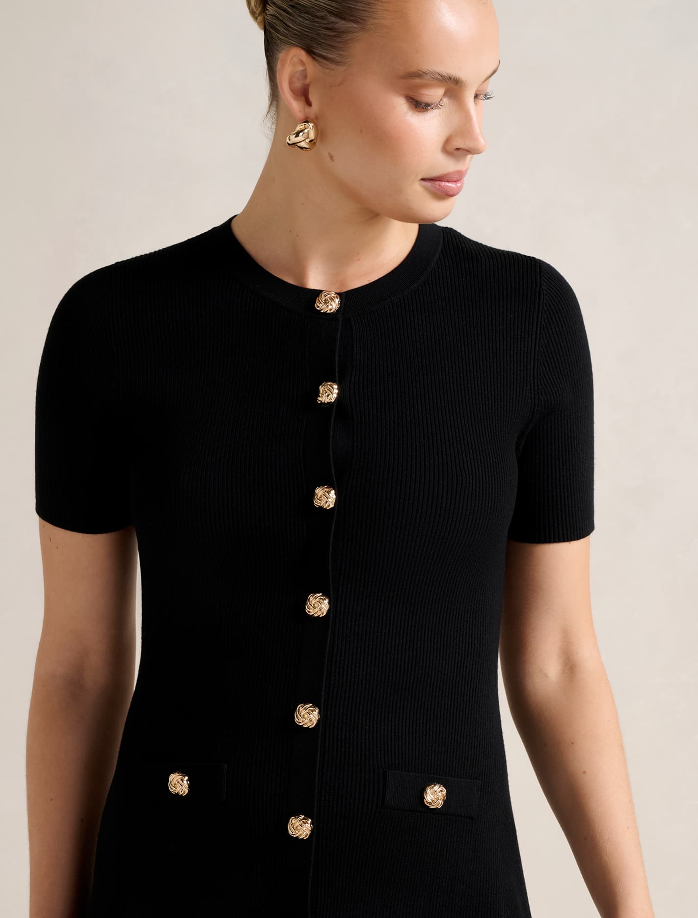 Mallory Knitted Mini Dress Black