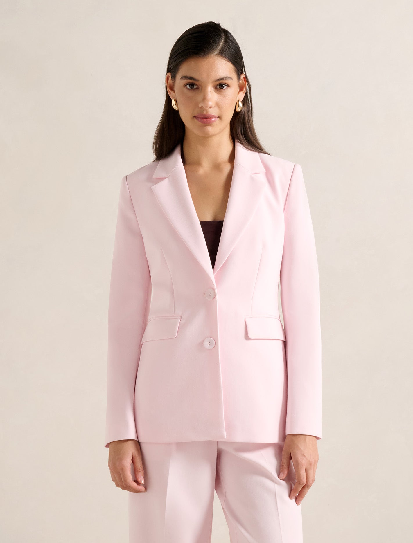 Haisley Nipped Waist Blazer Cherry Blossom Suit