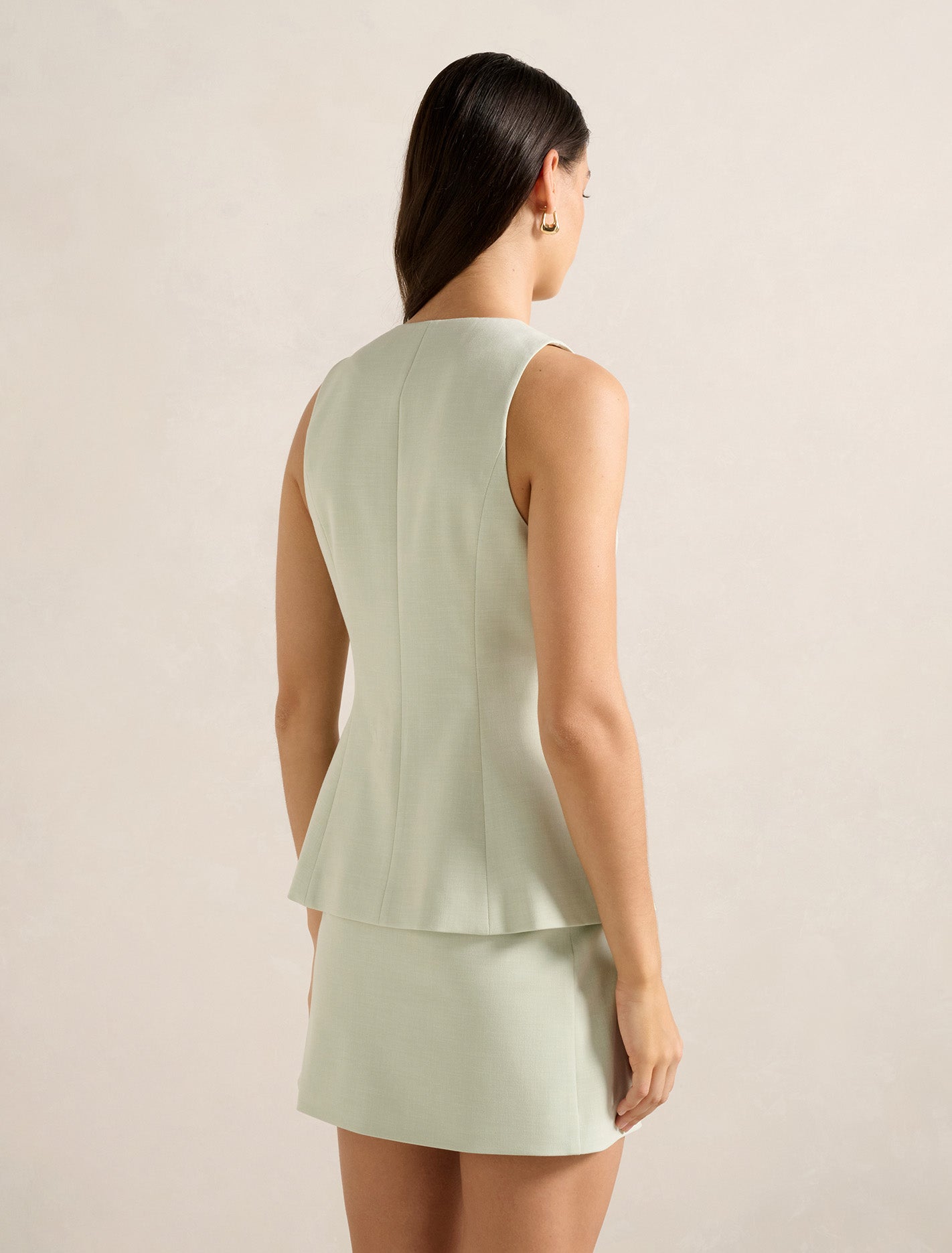 Veda Long Waistcoat Peppermint Suit