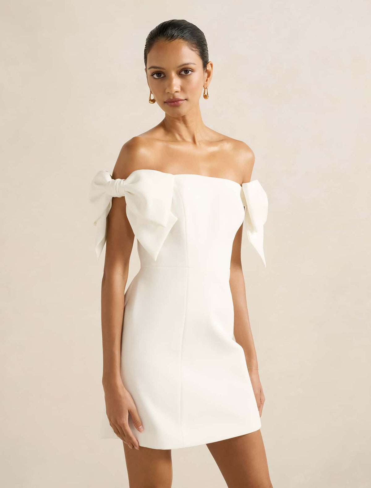 Adalyn Petite Mini Bow Dress Porcelain