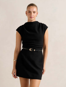 Natalie 2-In-1 Mini Dress Black