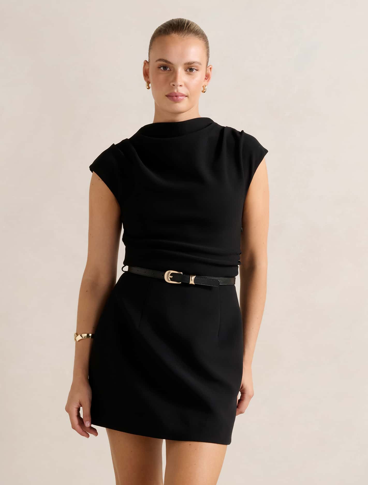 Natalie 2-In-1 Mini Dress Black