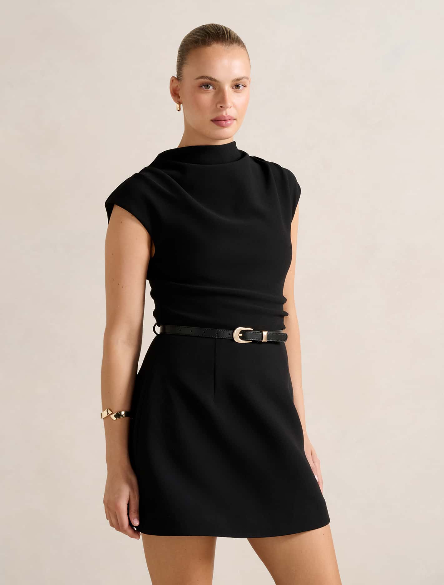 Natalie 2-In-1 Mini Dress Black
