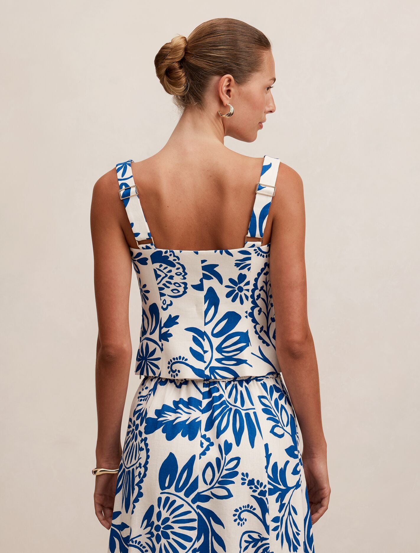 Darcy Printed Linen Top Lazuli Floral Co-ord