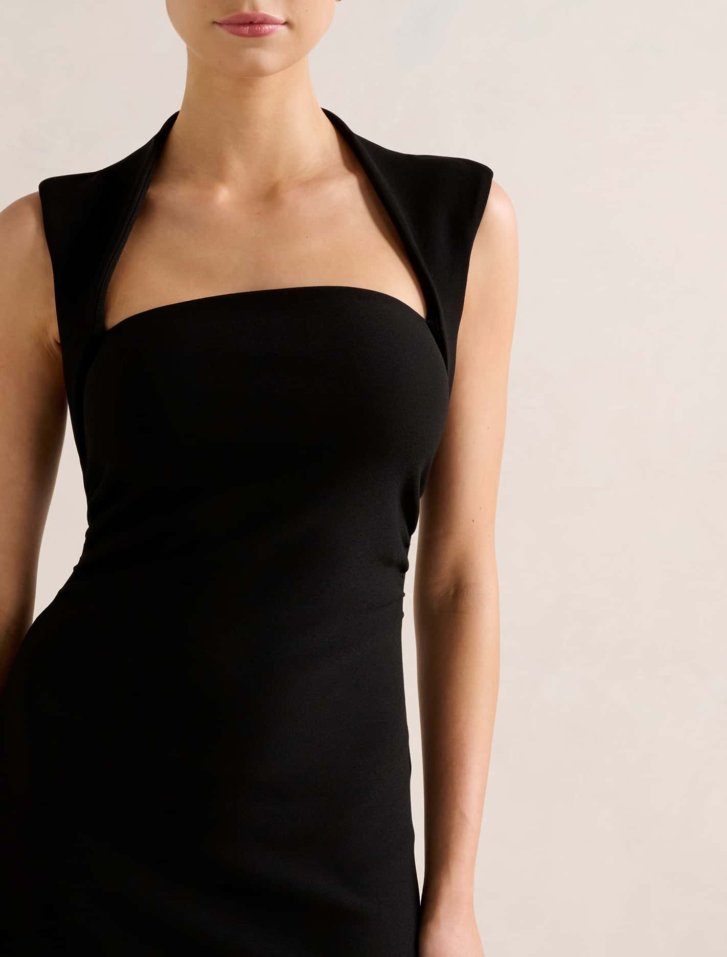 Rose Bodycon Midi Dress Black