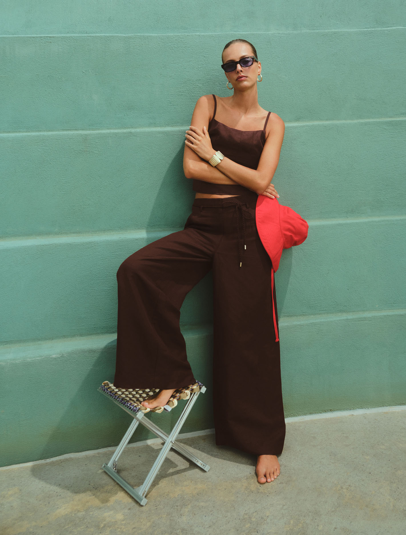 Myla Wide Leg Pants Chocolate