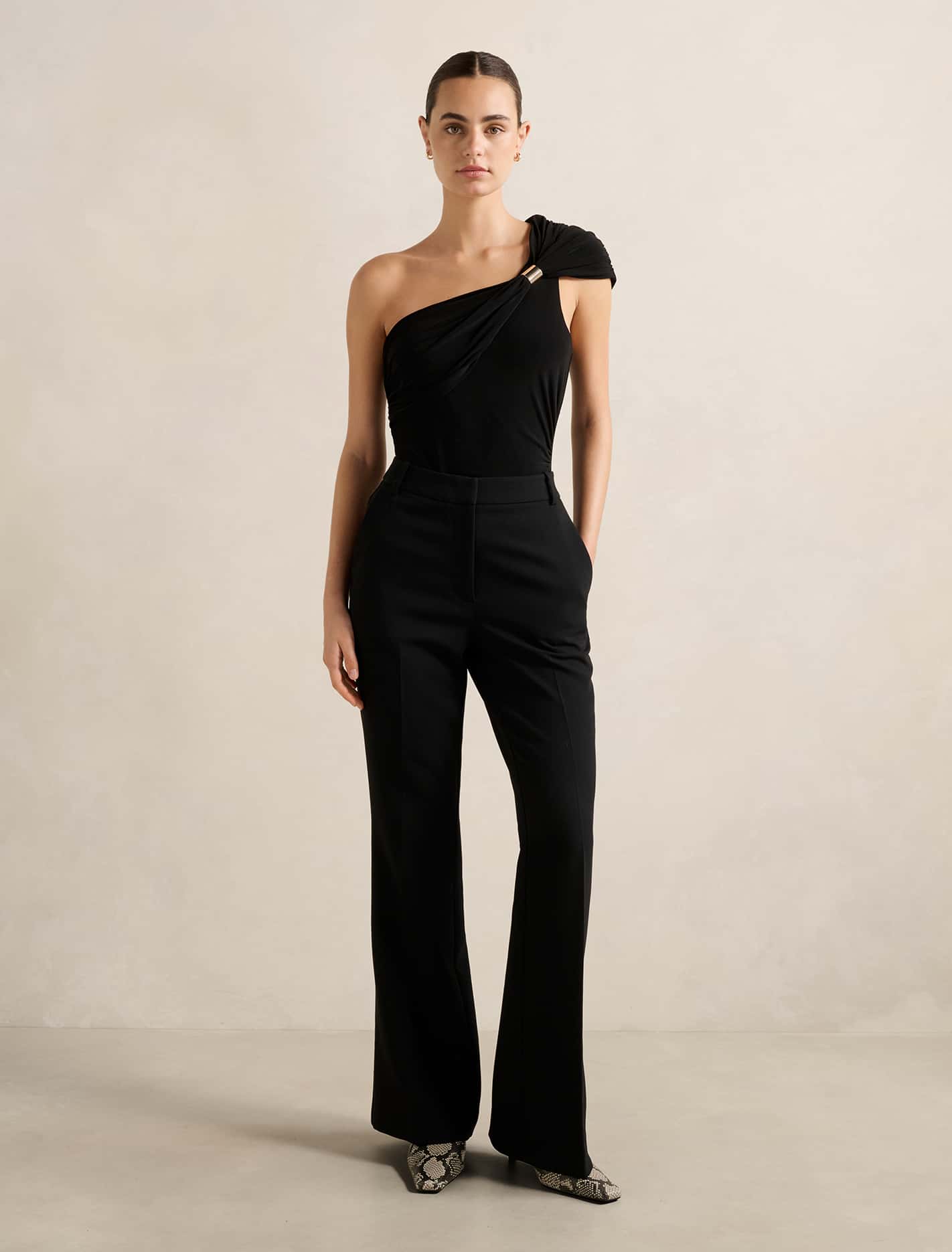 Robyn Hardwear One Shoulder Top Black