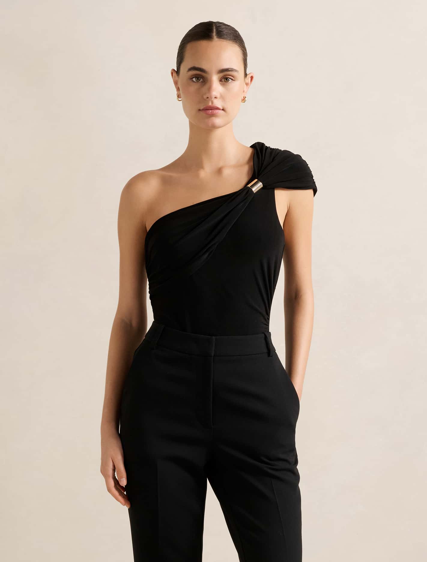 Robyn Hardwear One Shoulder Top Black
