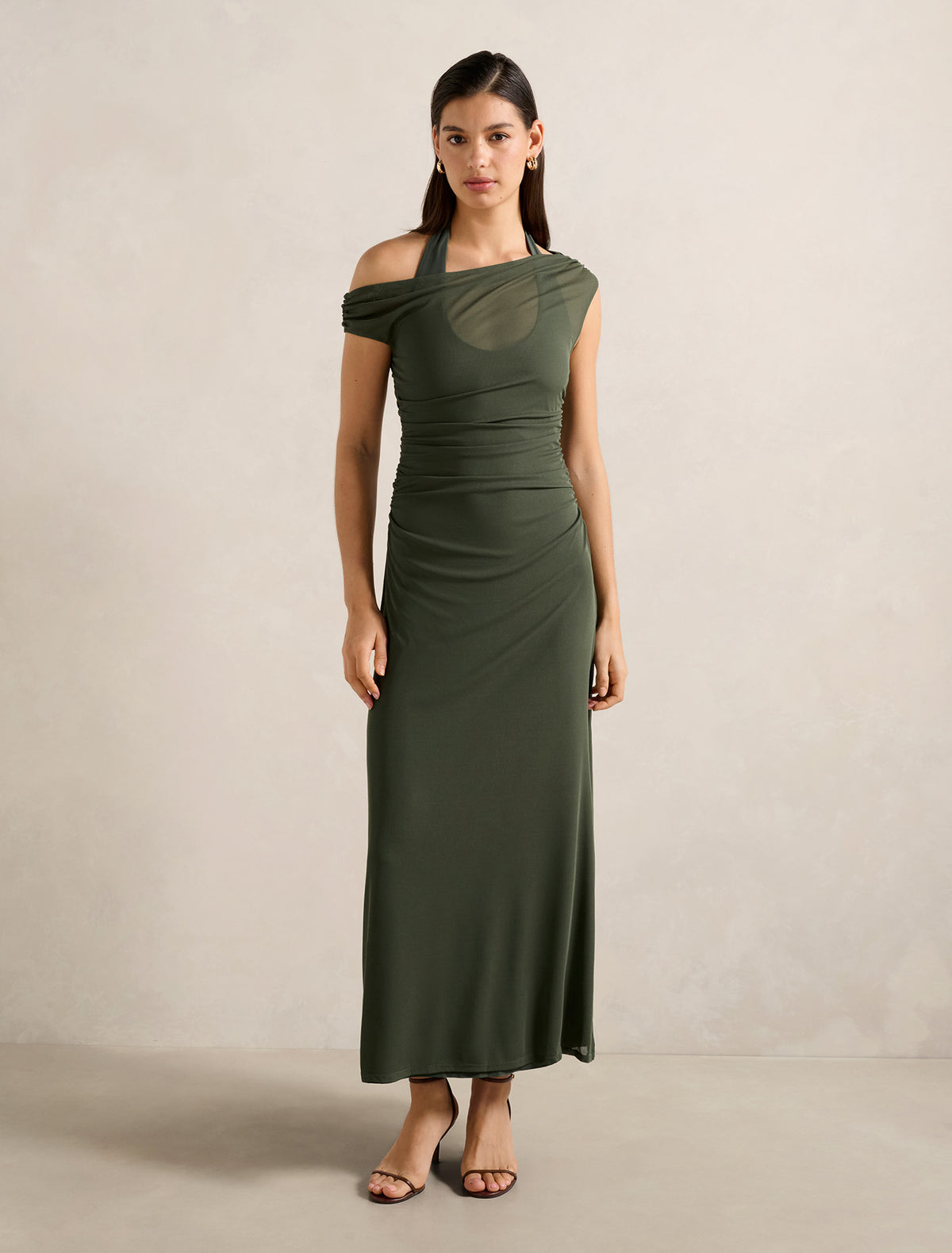 Brooklyn Layered Jersey Maxi Dress Thyme