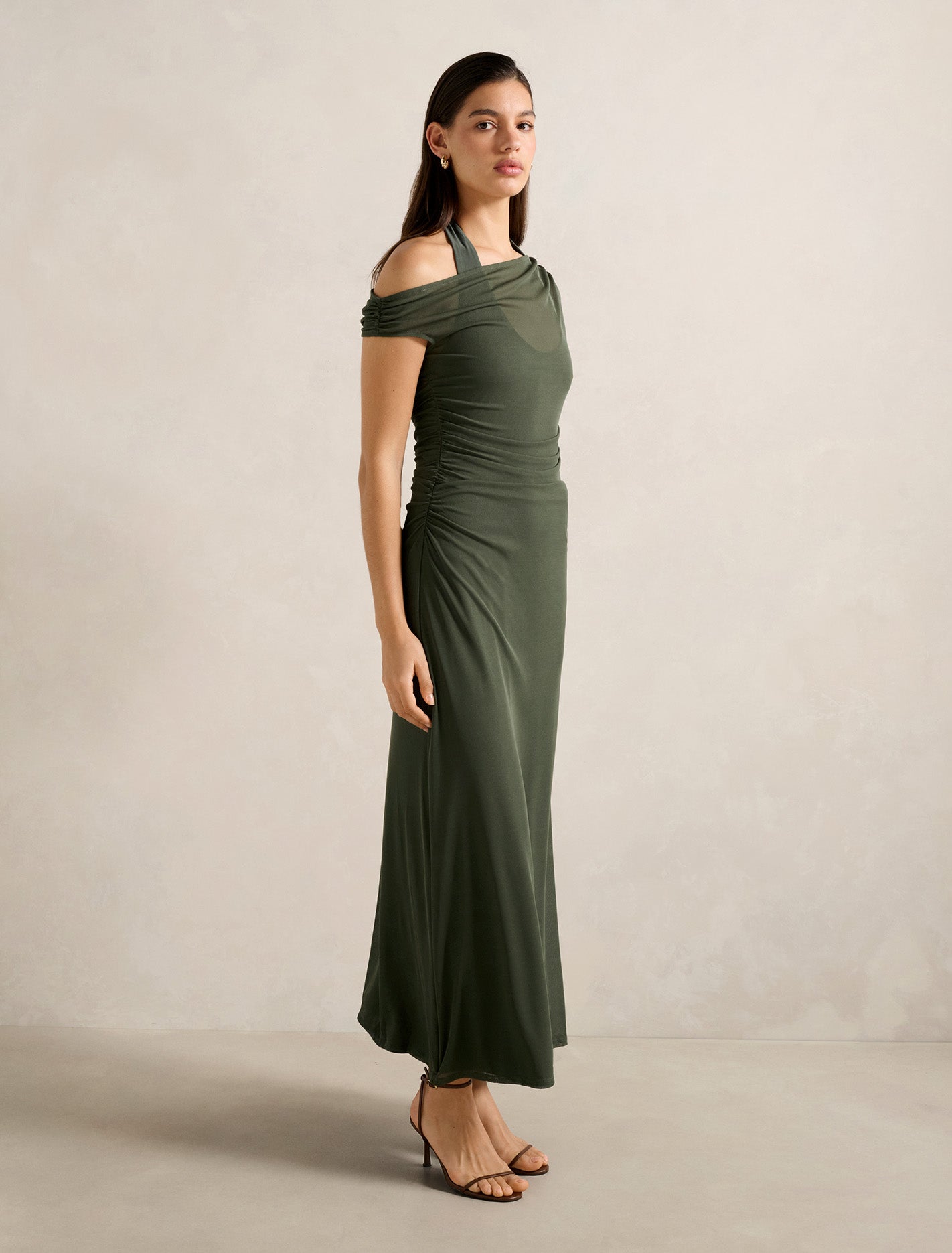 Brooklyn Layered Jersey Maxi Dress Thyme
