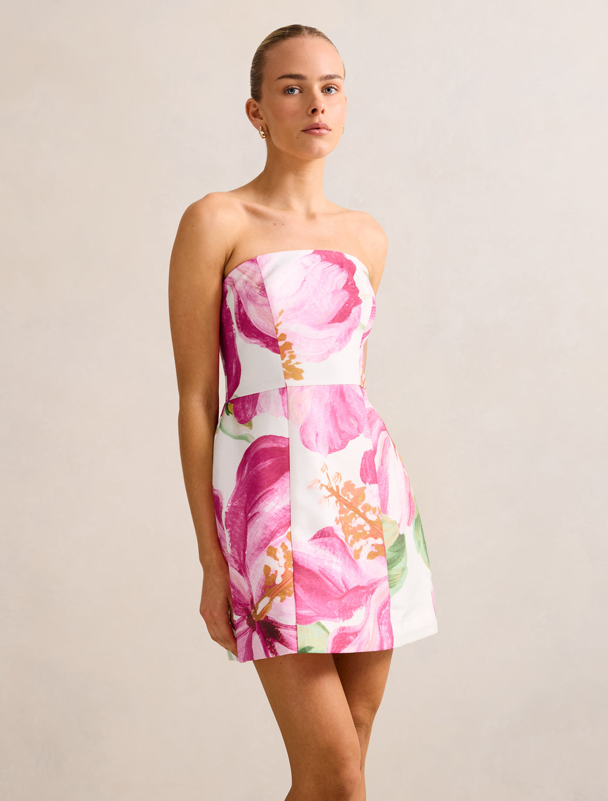 Aisling Strapless Mini Dress Cora Tropical
