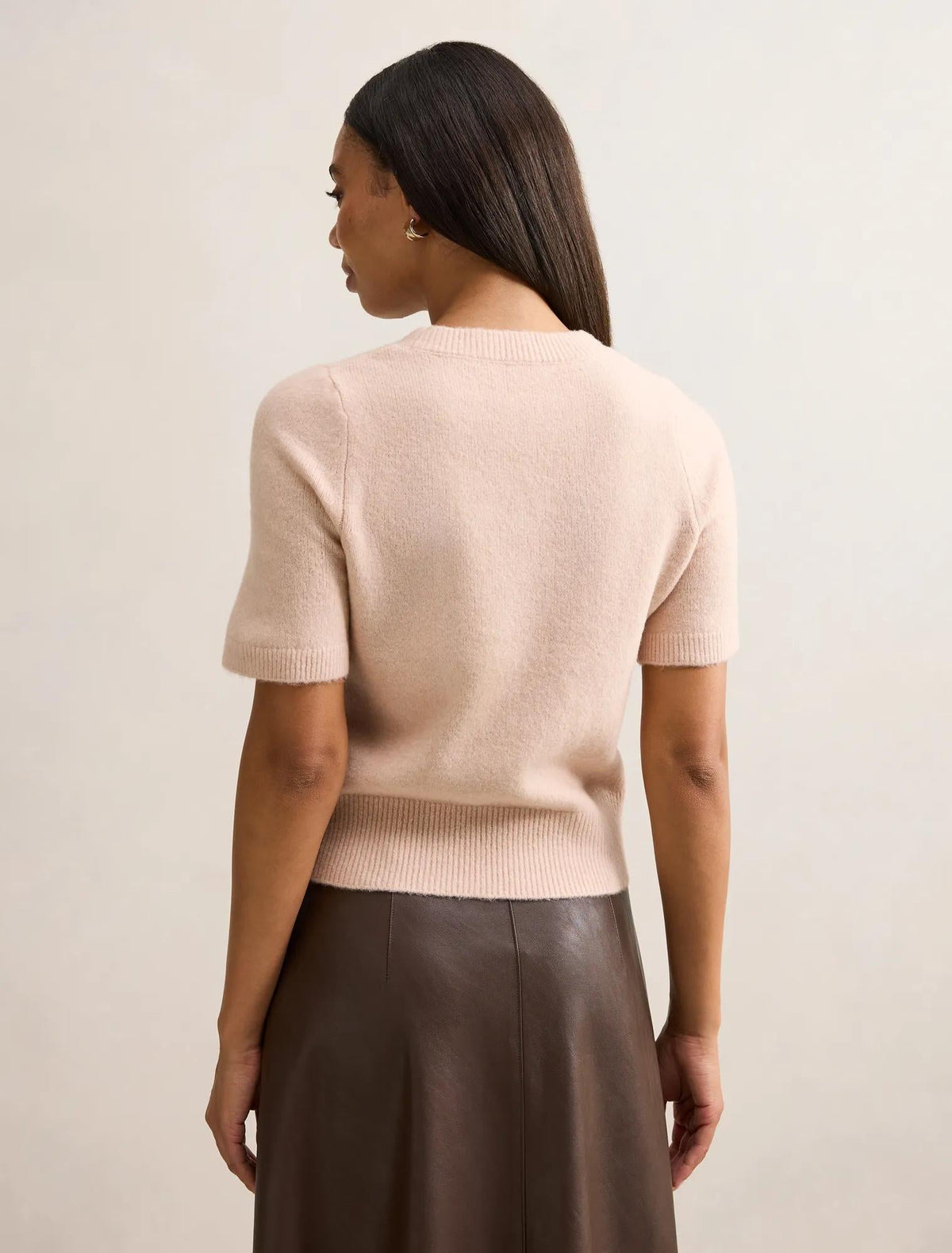 Estelle Short Sleeve Knit Tee Soft Pink
