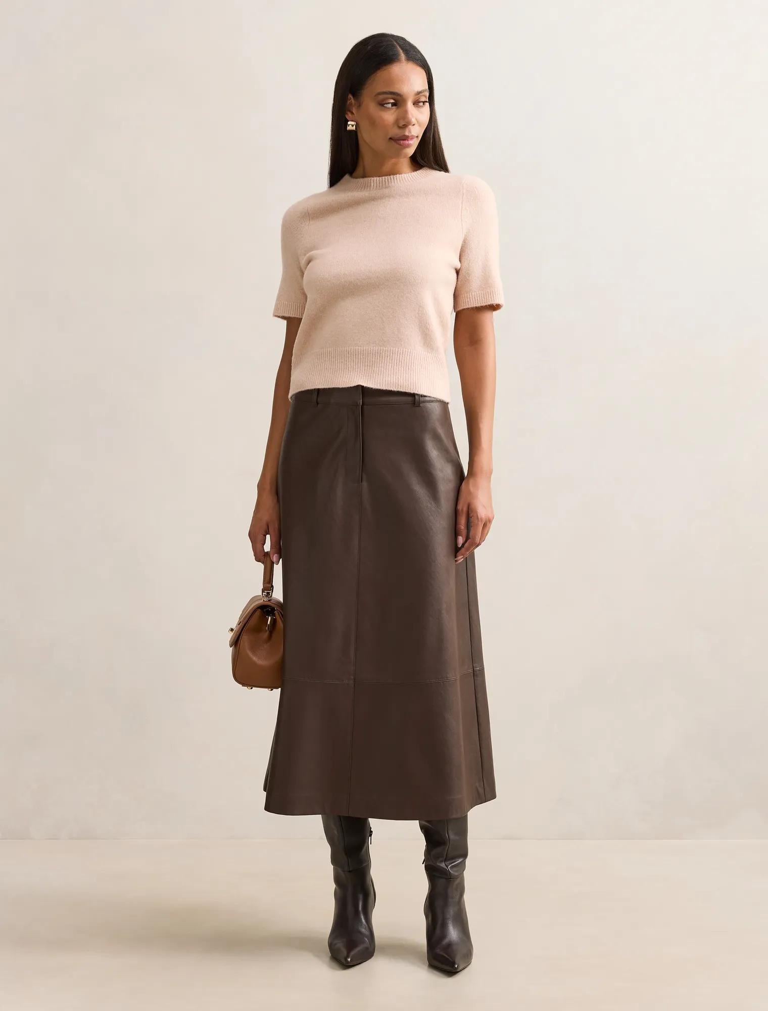 Estelle Short Sleeve Knit Tee Soft Pink