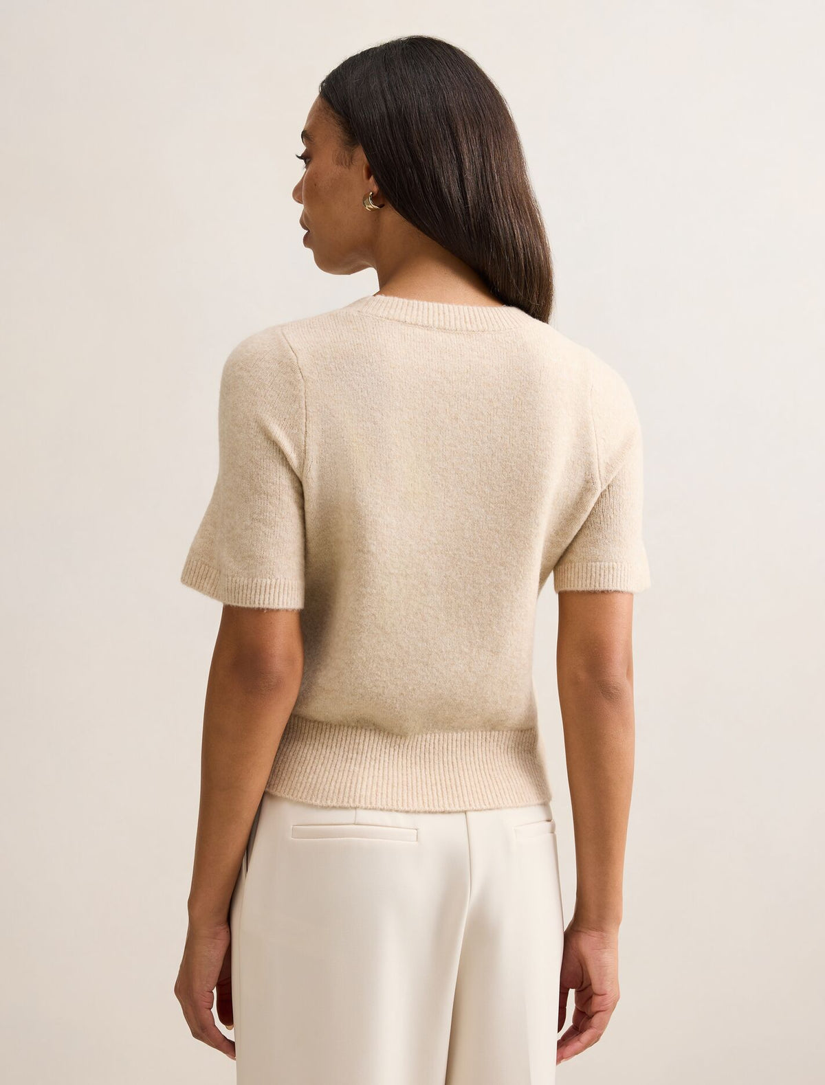 Estelle Short Sleeve Knit Tee Neutral Oat