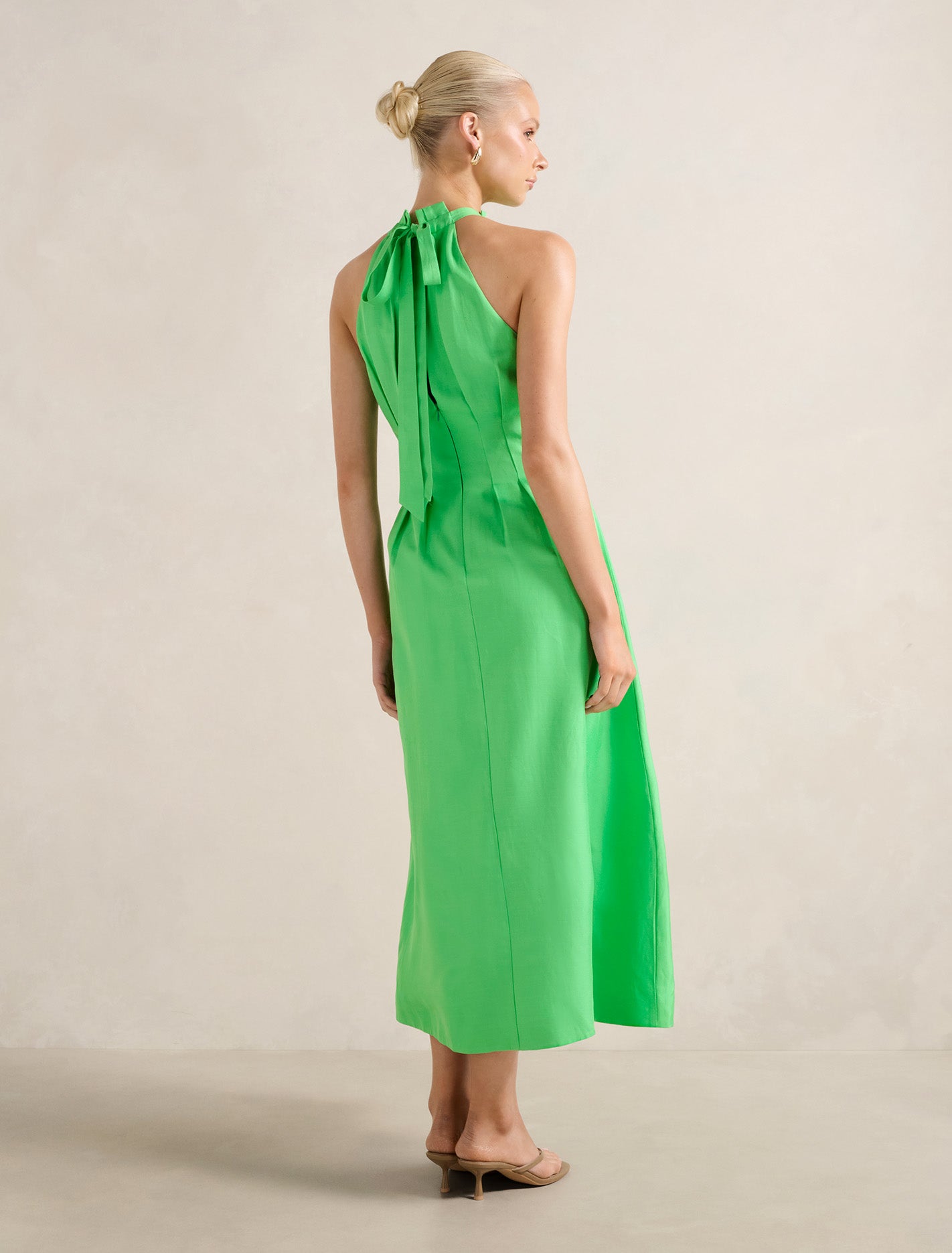Miller Pleat Halter Midi Shamrock
