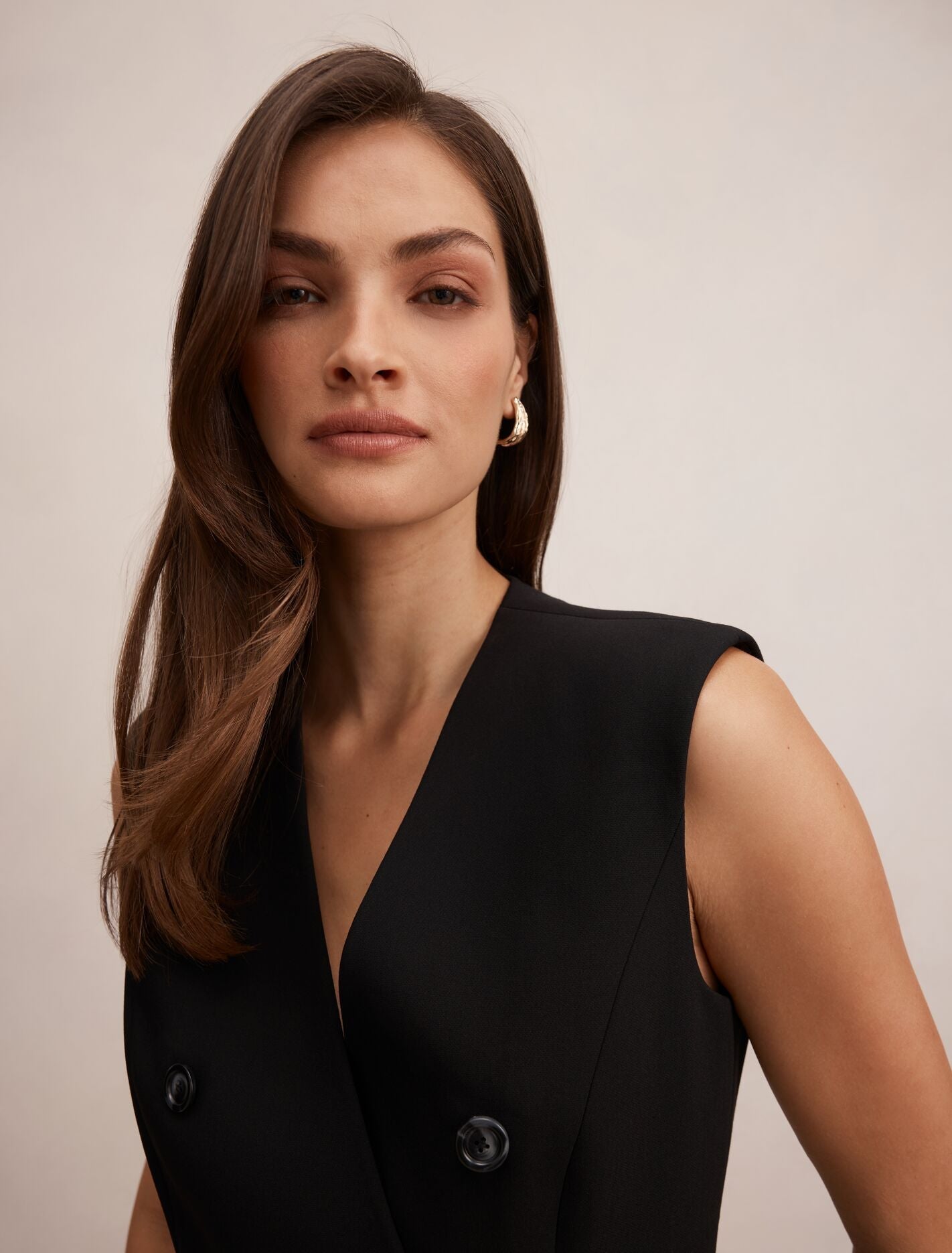 Myra Sleeveless Blazer Black