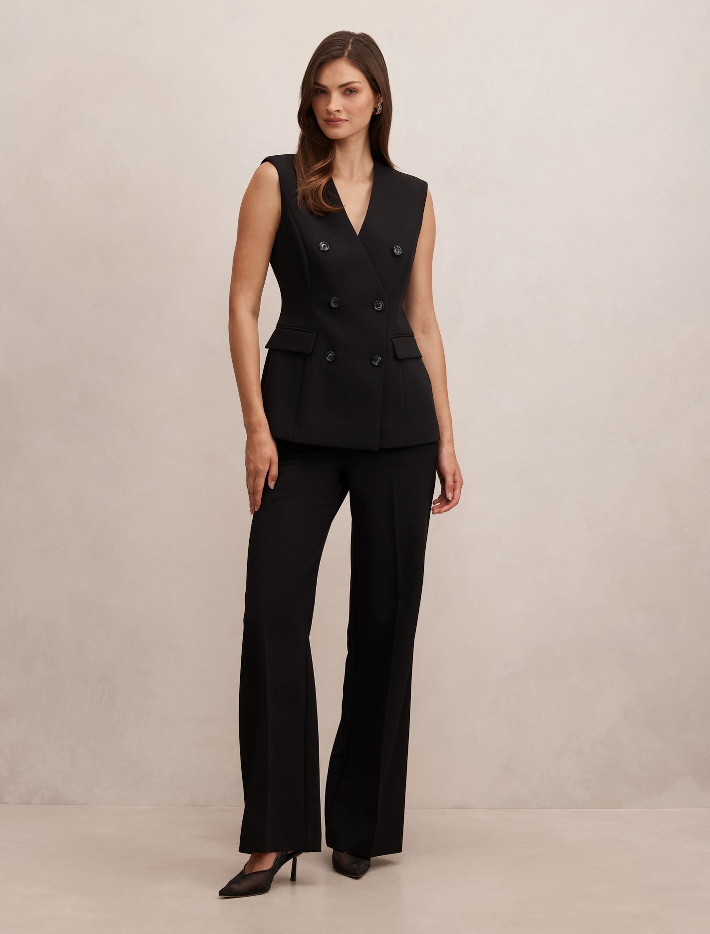 Myra Sleeveless Blazer Black