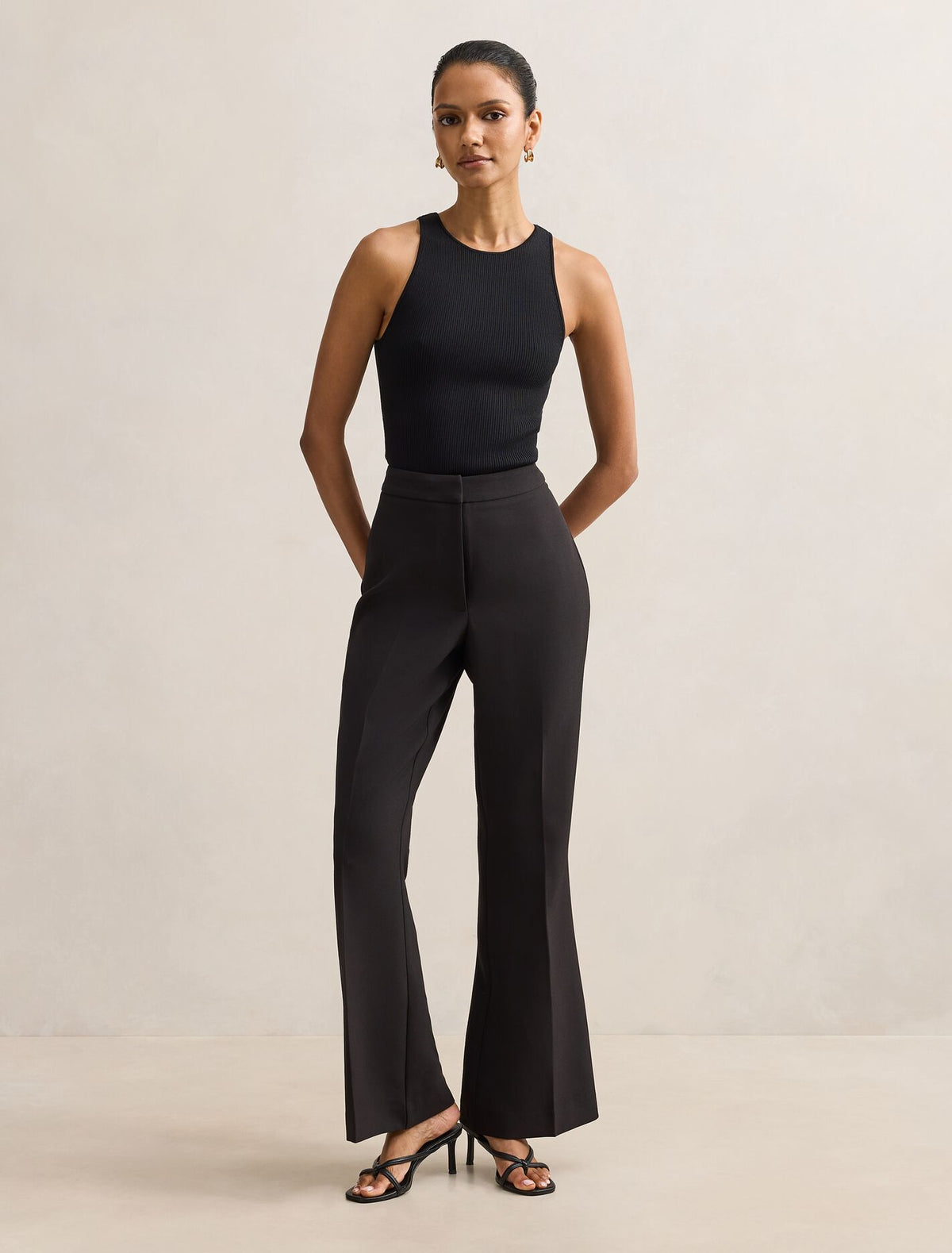 Faith Petite Flare Pant Black