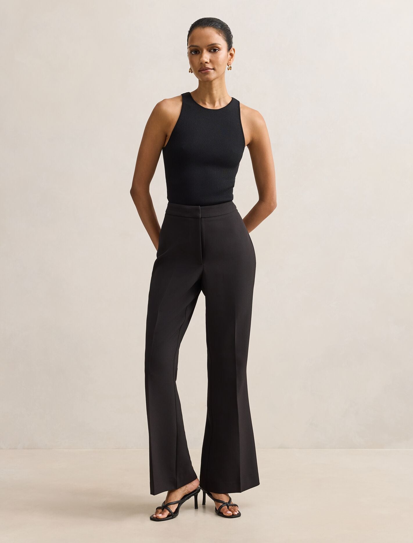 Faith Petite Flare Pant Black