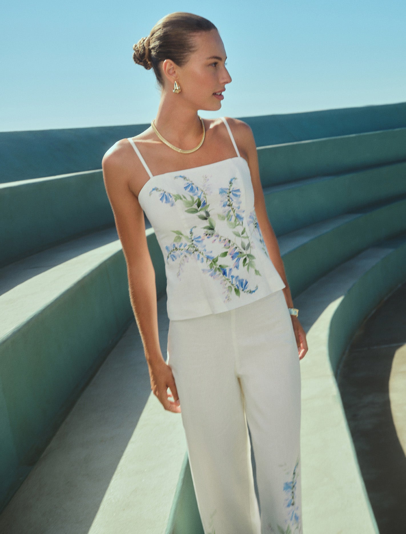 Soleil Placement Print Top Wisteria Co-ord