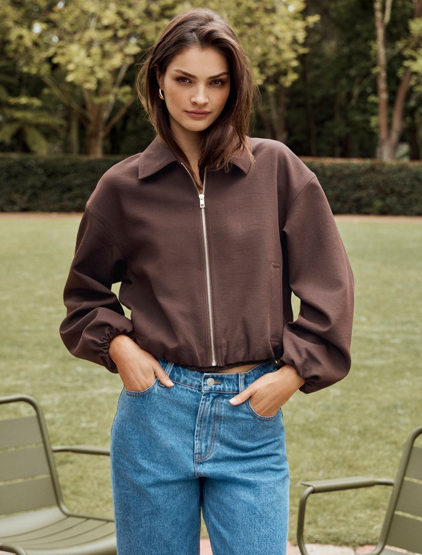 Lana Twill Jacket Dark Chocolate