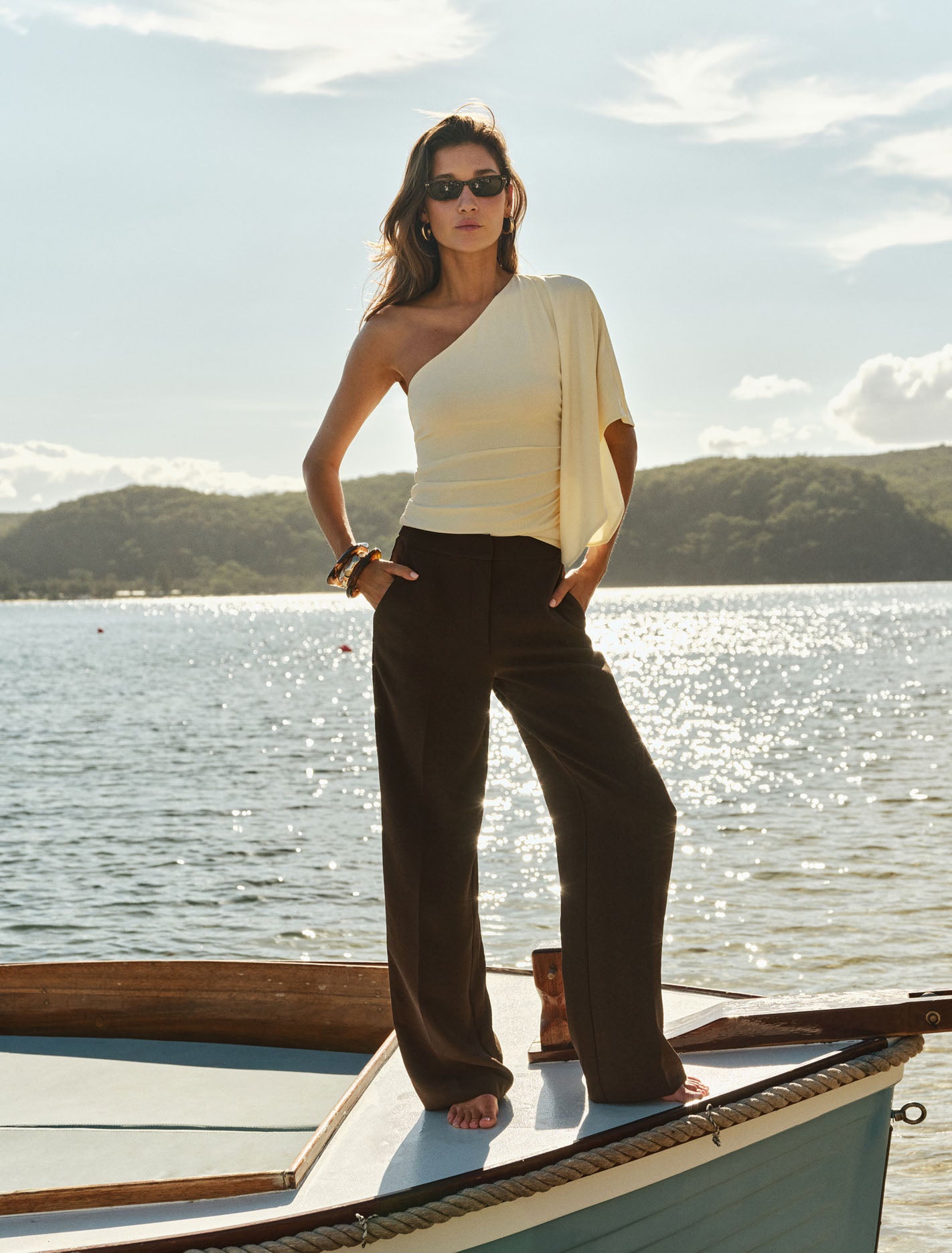 Olive One Shoulder Cape Top Buttercup