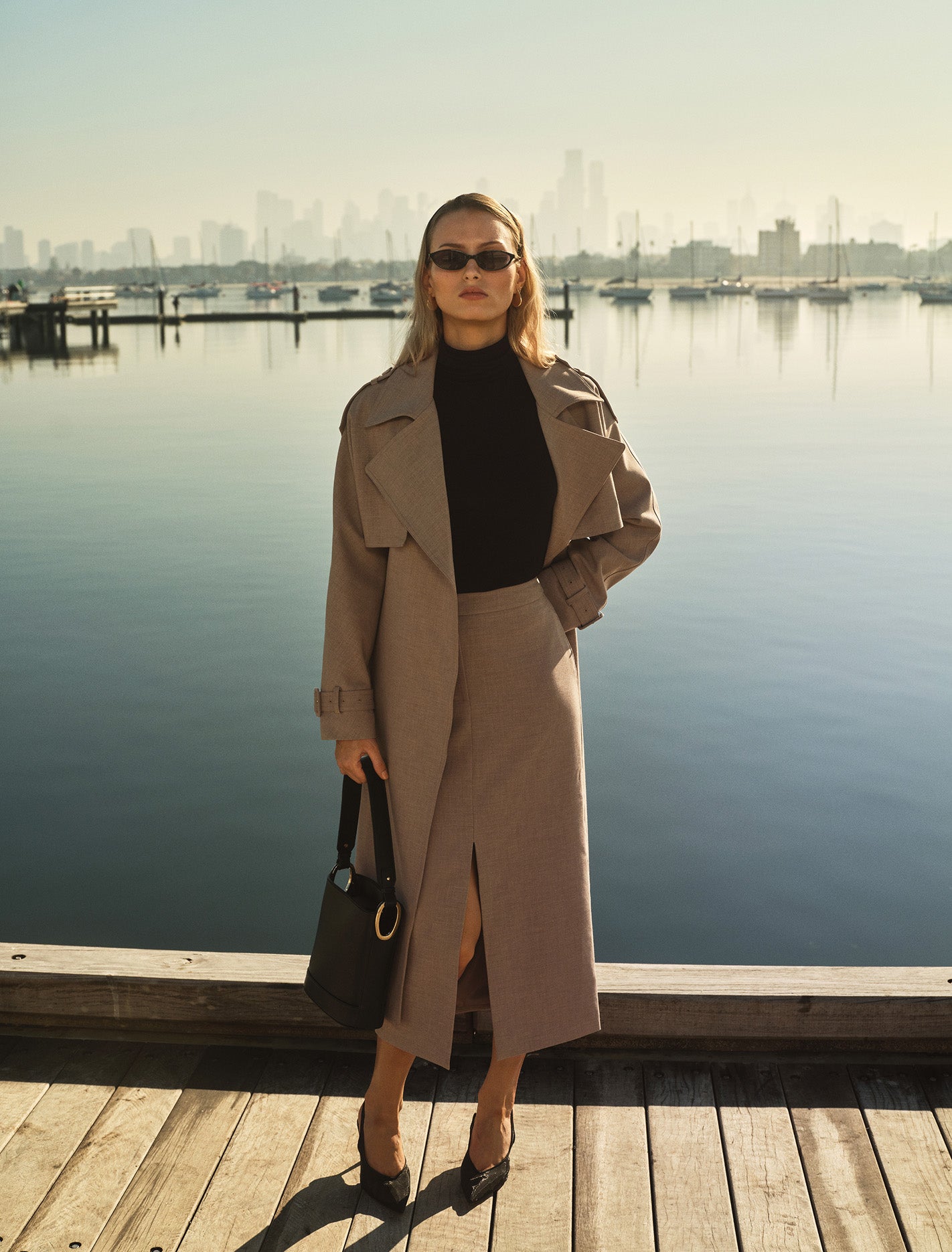 Maya Column Skirt Neutral Set