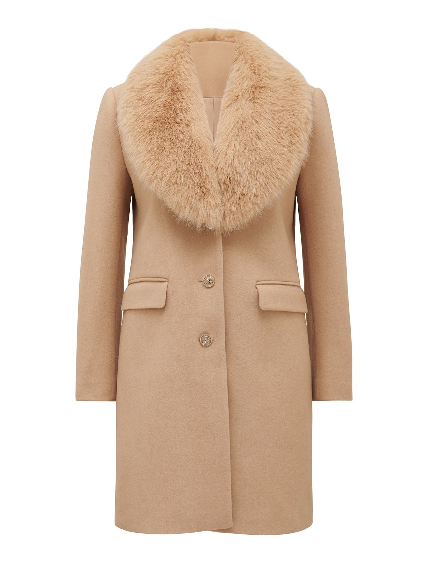 Lucinda Short Fur Collar Coat
