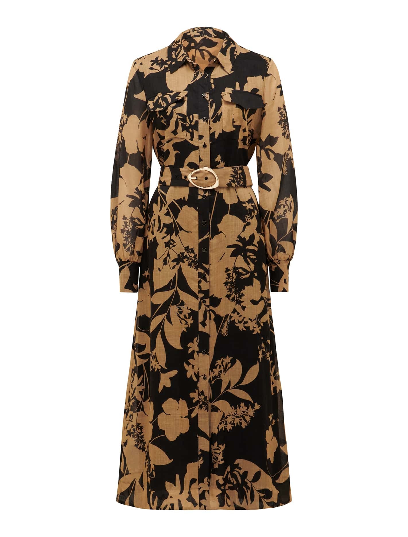 Janie Printed Midi Shirt Dress