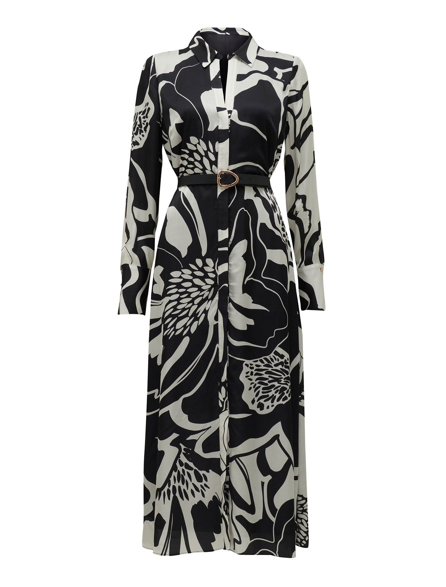 Janine Satin Midi Shirt Dress