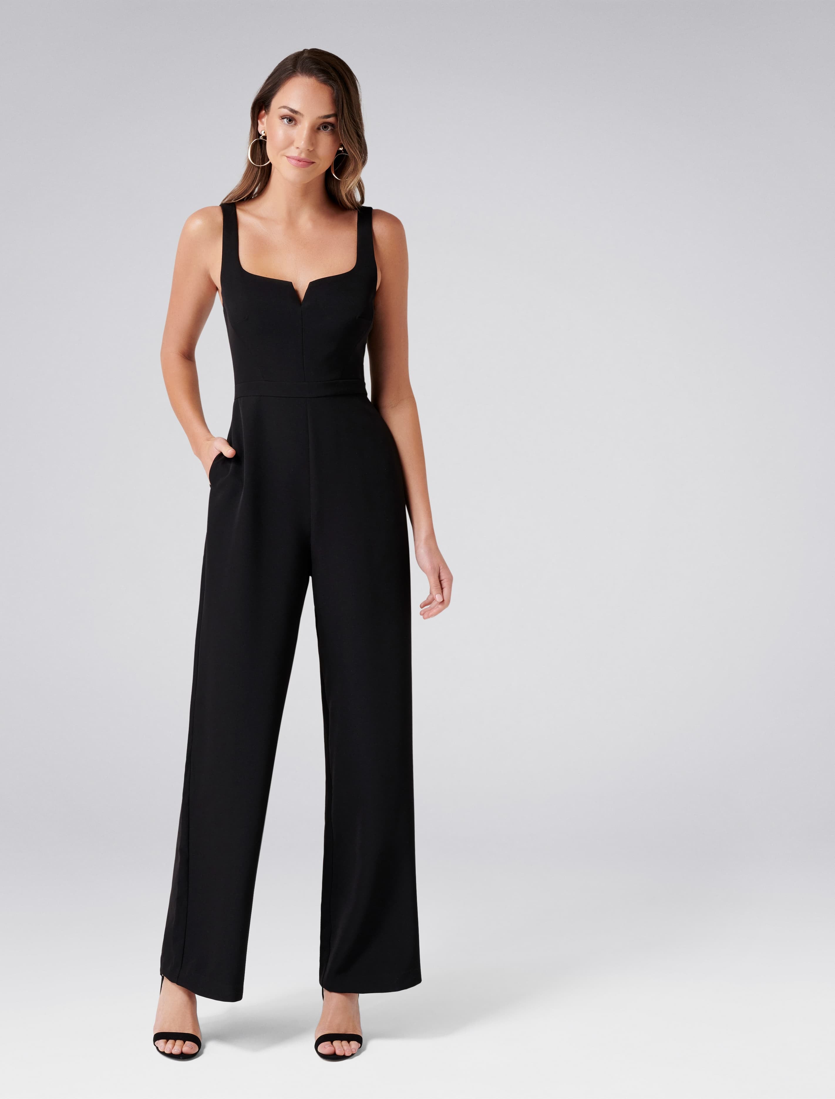 Forever new jumpsuit black 2025